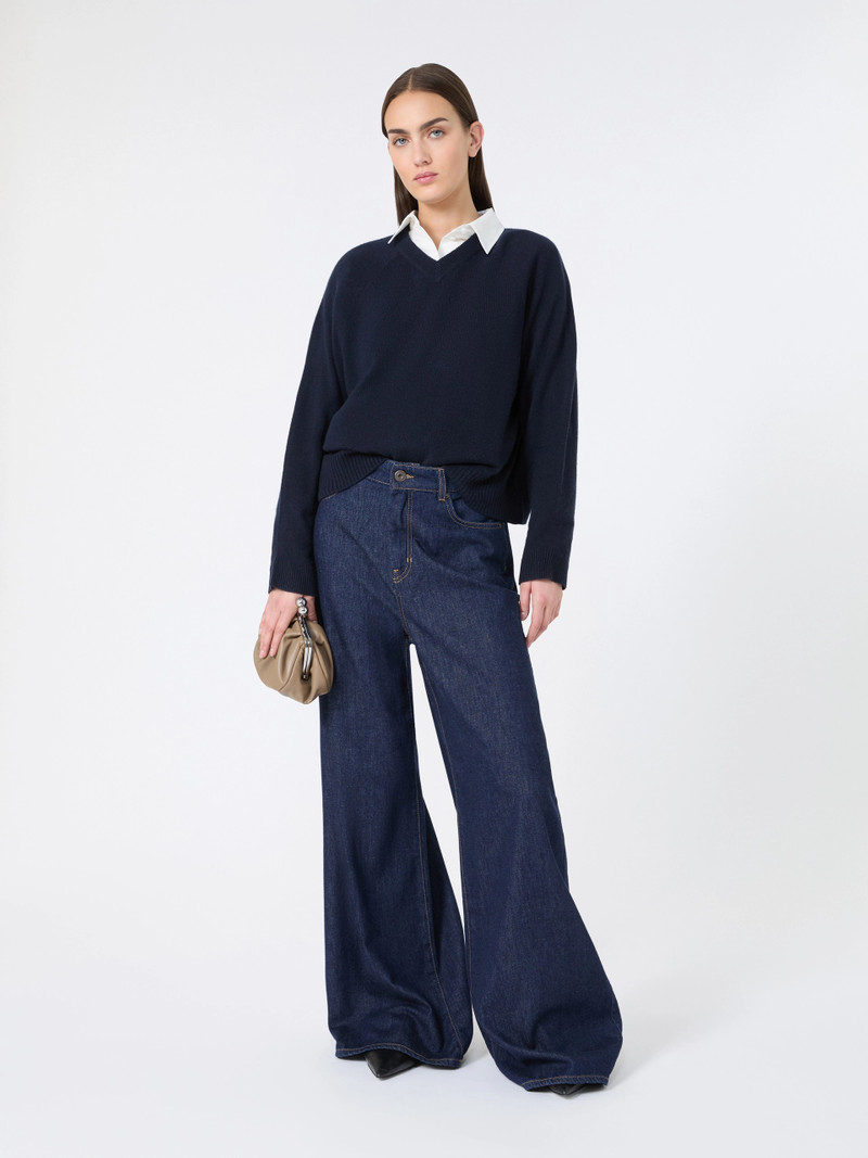 CENTRO Cashmere V-neck sweater - NAVY 8