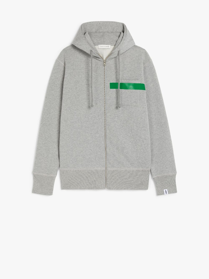 GREY X GREEN COTTON HOODED SWEATSHIRT | GJM-208 1