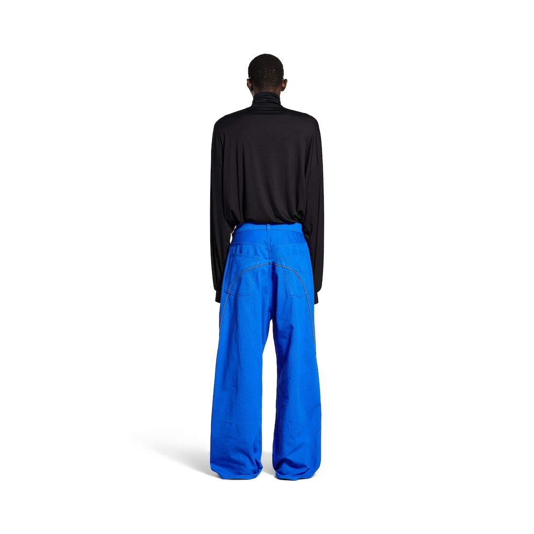 Men's Tracksuit Denim Pants in Royal Blue - 4
