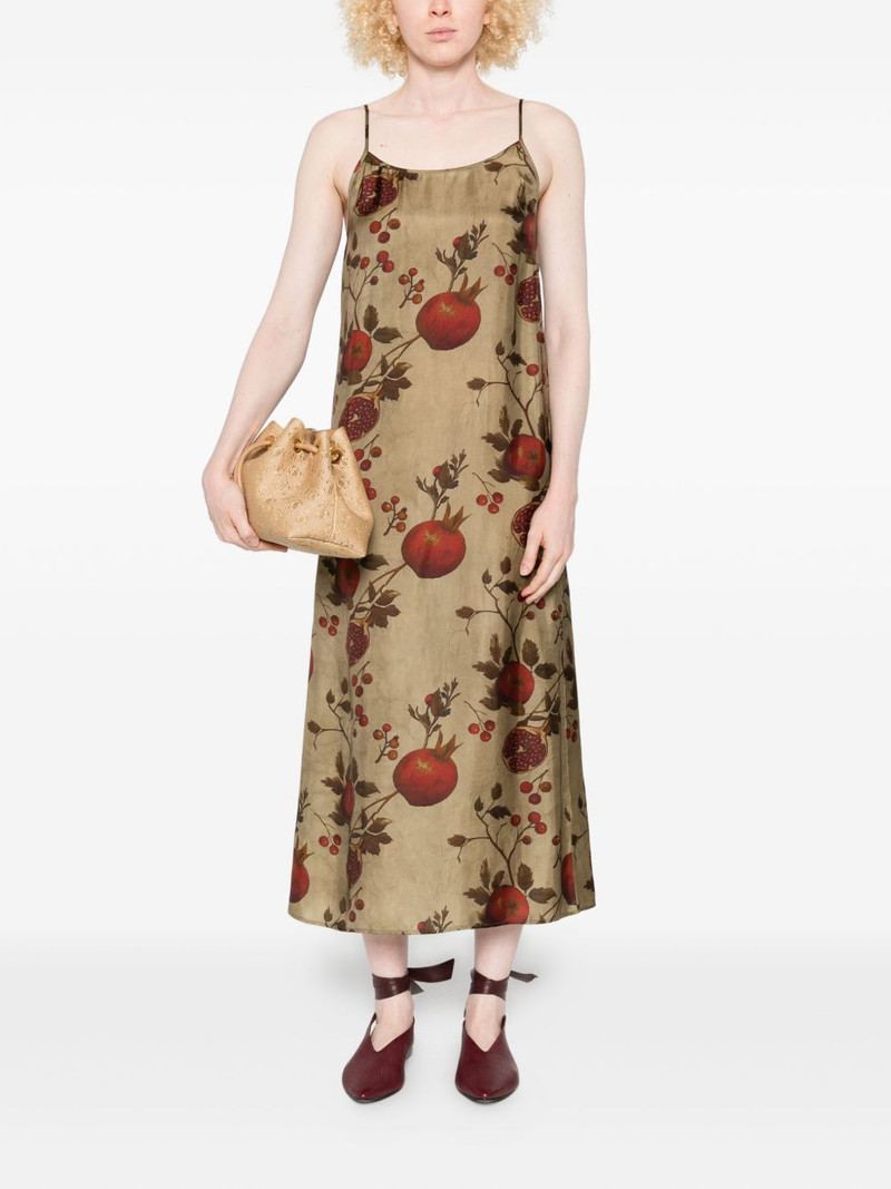 UMA WANG pomegranate-print slip midi dress outlook