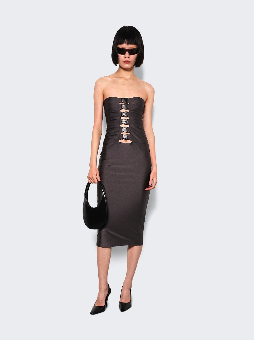 Multi Buckle Dress Grey Petra - 5