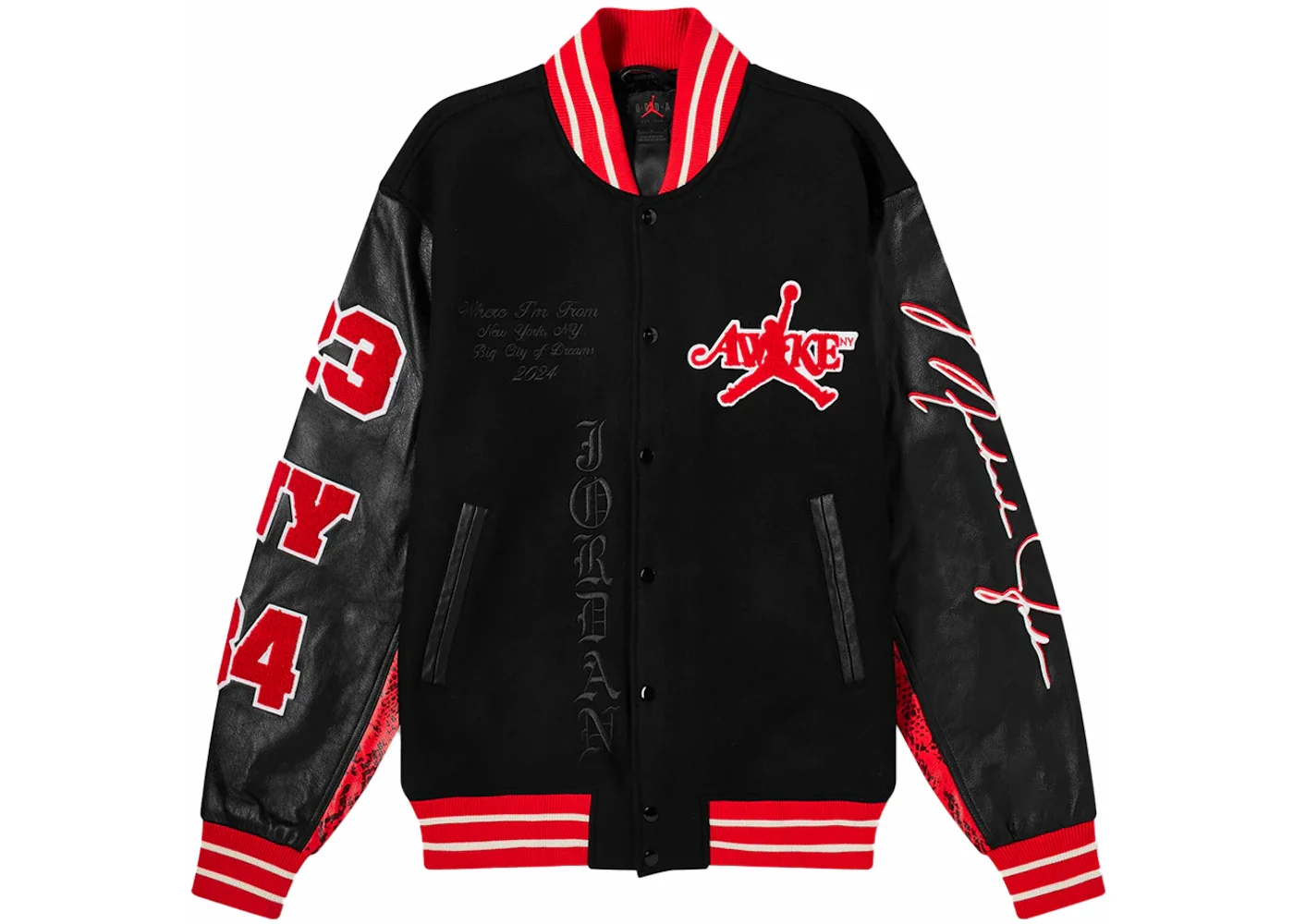 Air Jordan x Awake NY Varsity Jacket University Red/Black - 1