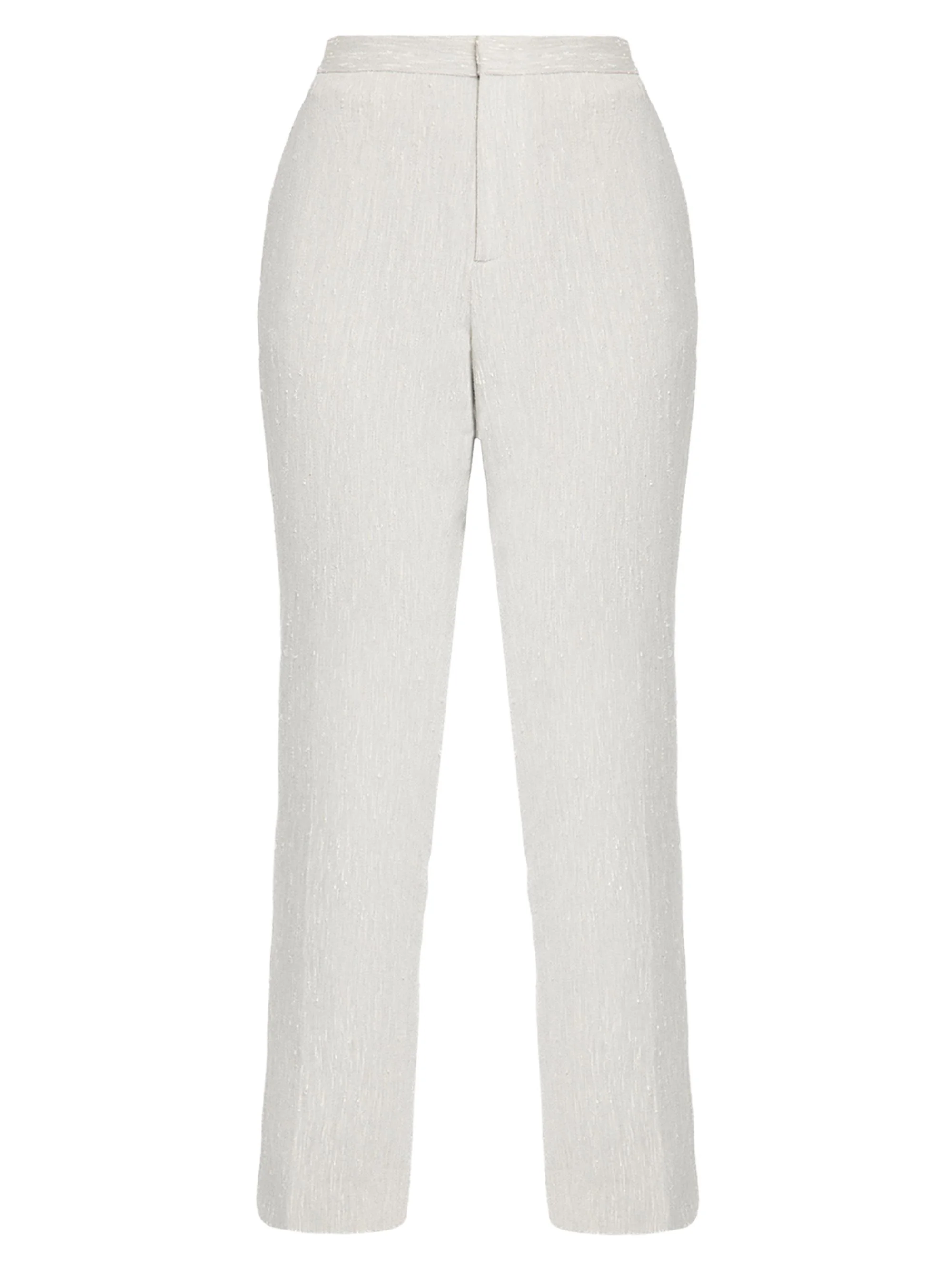 Women's Slubbed Tailoring Regular-Fit Trousers - Ghiaccio - 1