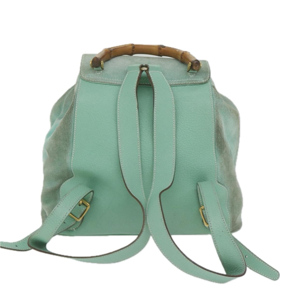 GUCCI Bamboo Backpack Suede Light Blue - 2