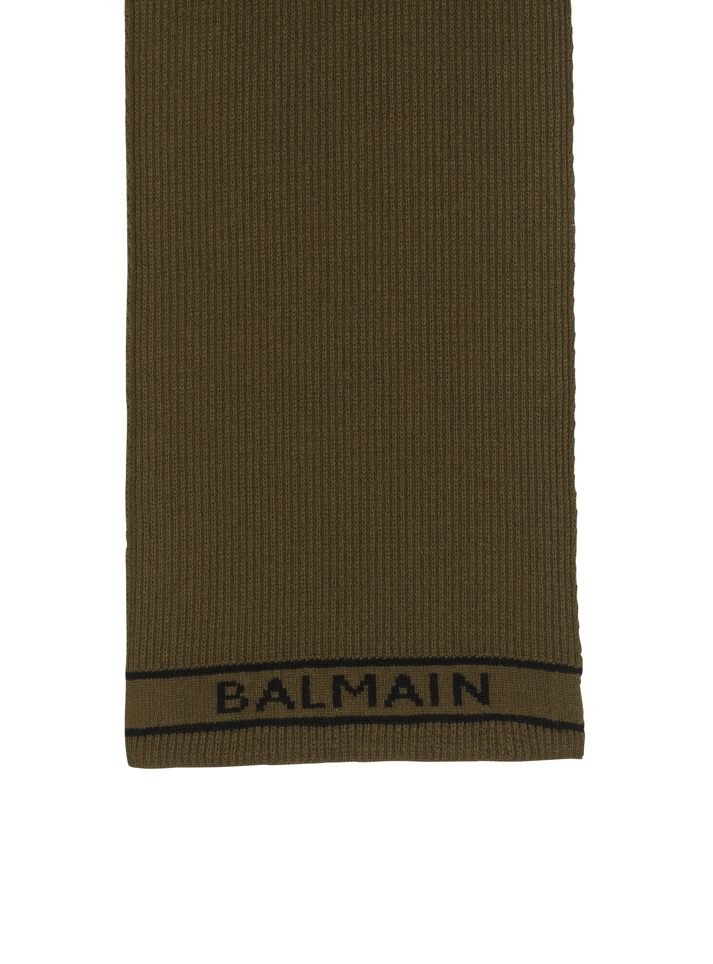 Wool scarf with Balmain logo - 1