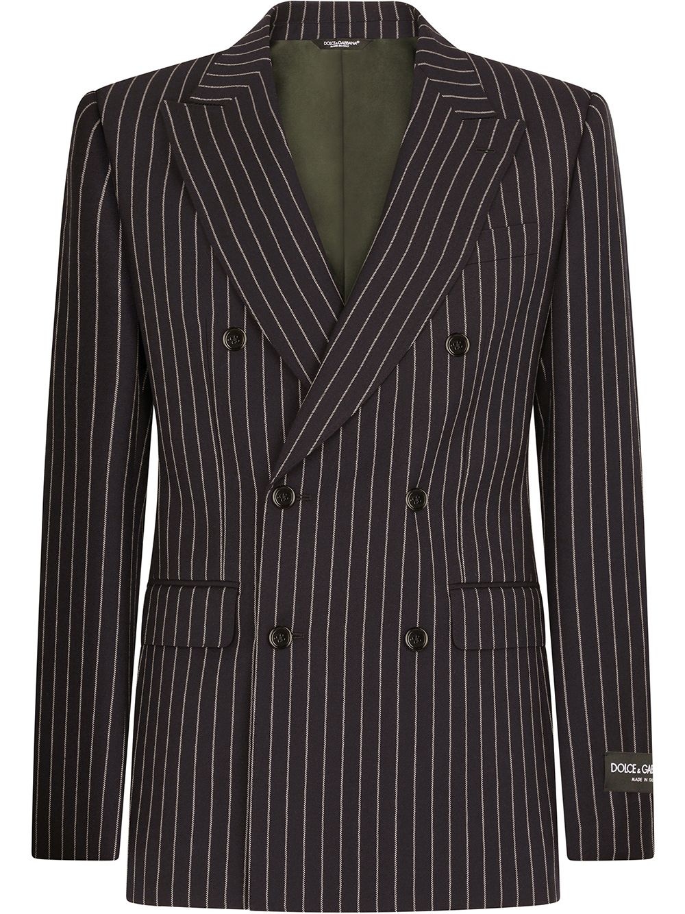 double-breasted pinstripe blazer - 1