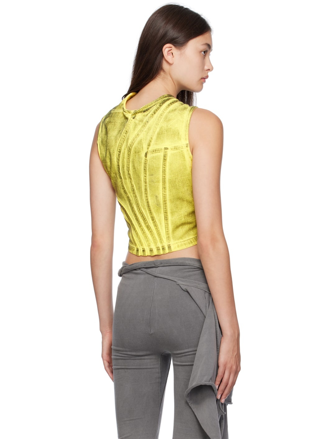 SSENSE Exclusive Yellow & Black Denim Tank Top - 3