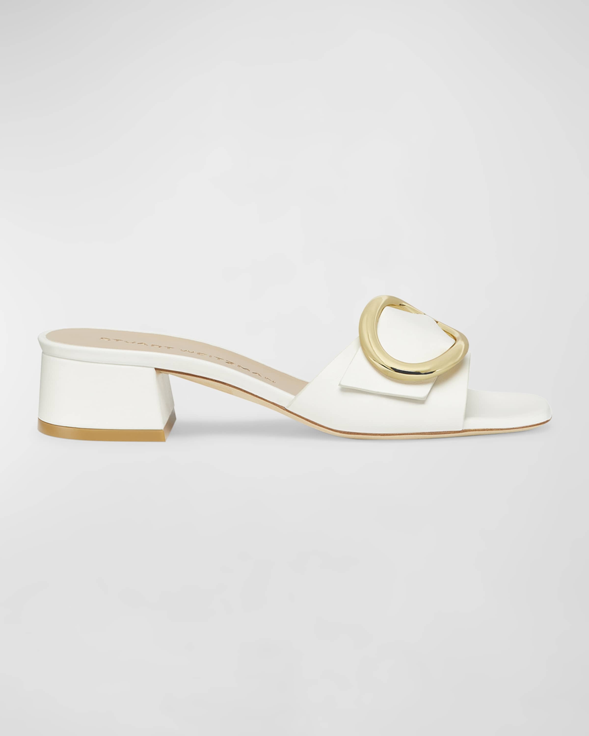 Benni Calfskin Buckle Mule Sandals - 1