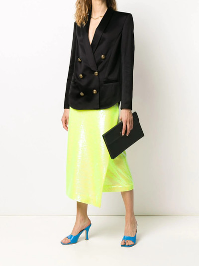 Balmain double-breasted silk blazer outlook