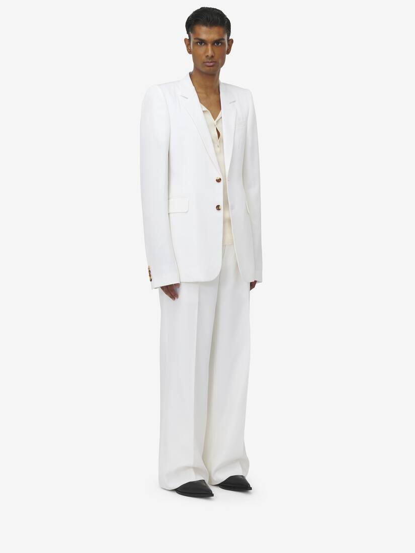 Stacked Shoulder Single-breasted Jacket - 4