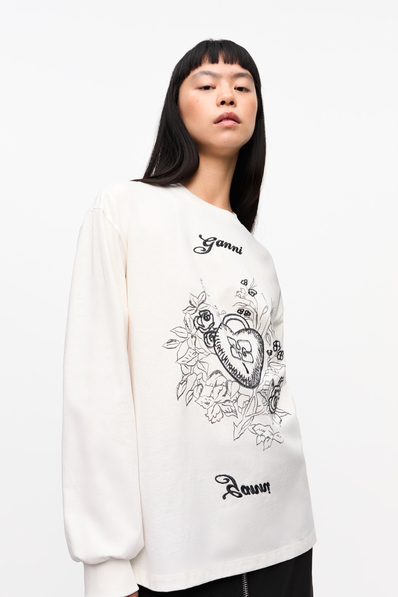 WHITE RE-CUT HEAVY LONG SLEEVE T-SHIRT - 2