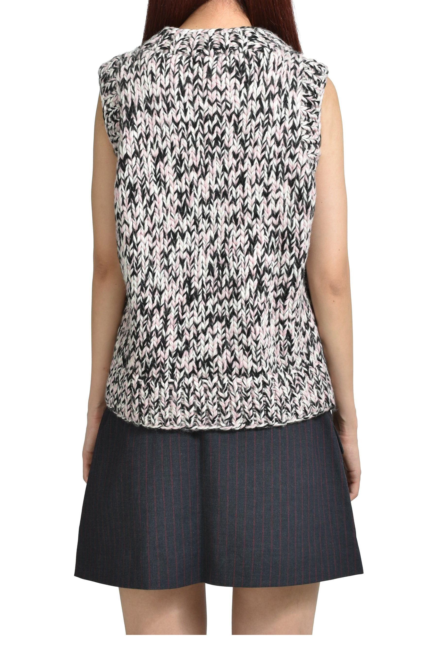 GRAPHIC WOOL HANDKNIT VEST / PNK - 2