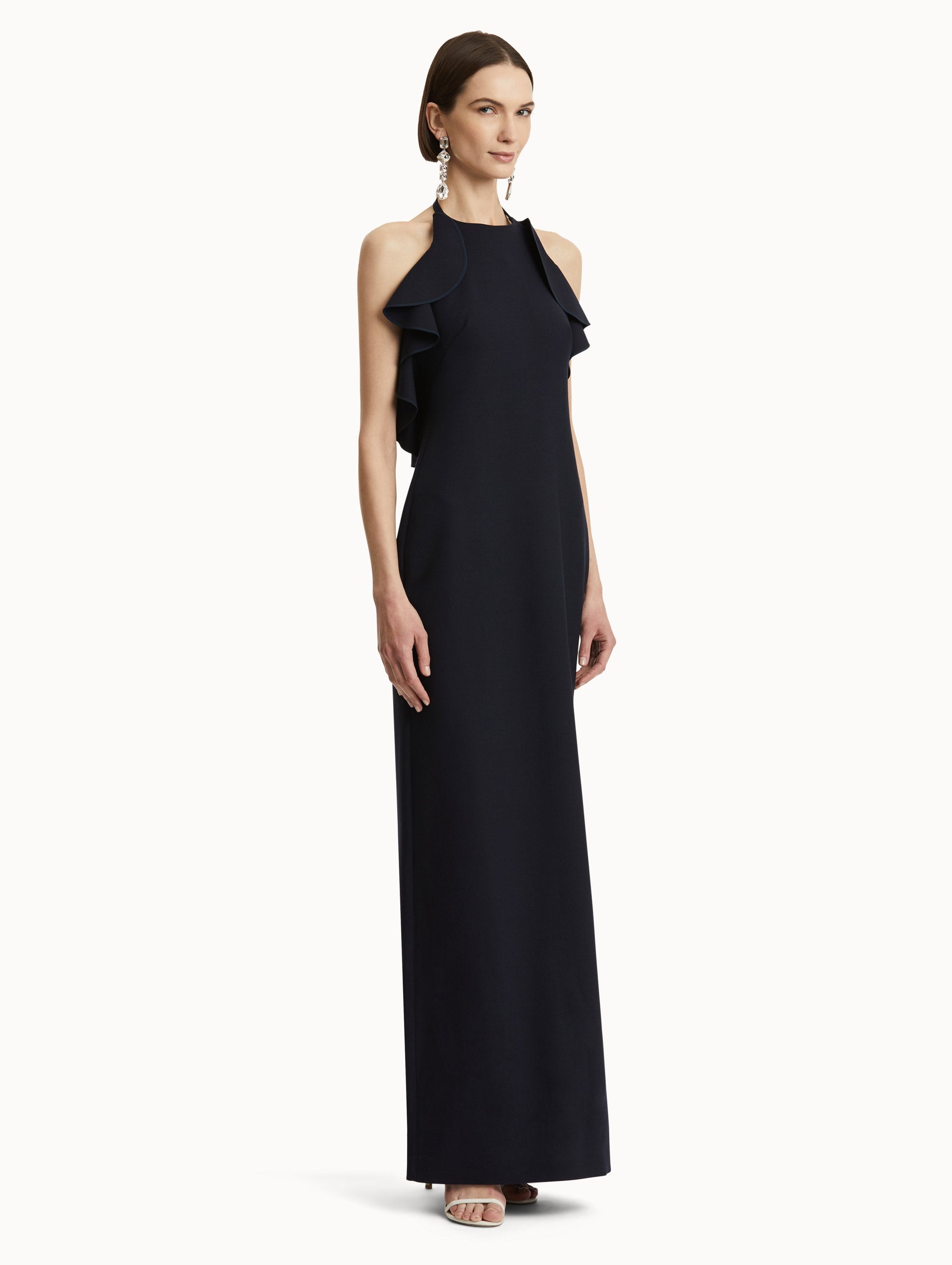 RUFFLE-DETAILED COLUMN GOWN - 4