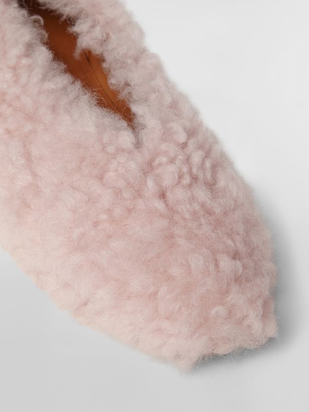 WHITE SHEARLING BALLERINA - 5