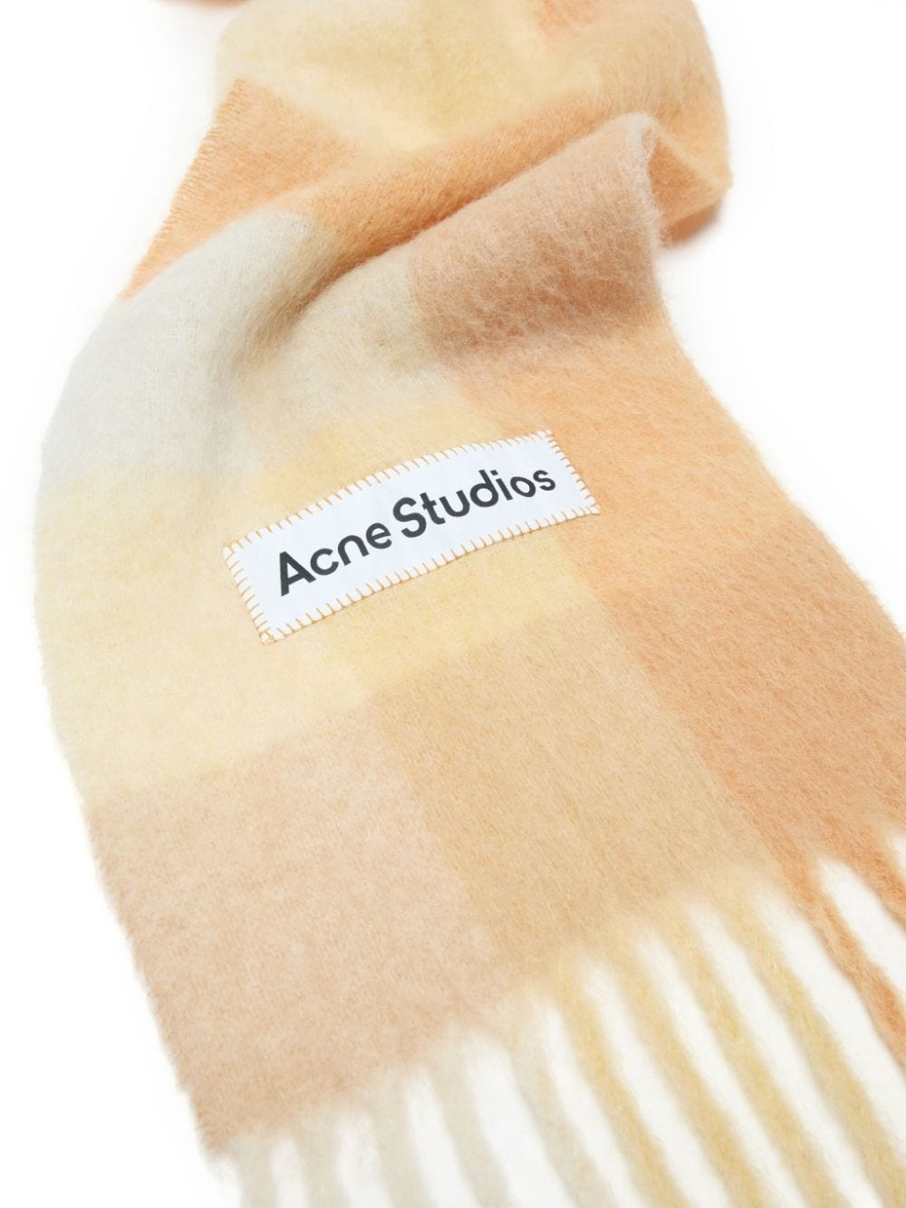 logo-appliqué checked scarf - 2