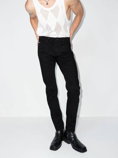 Dolce & Gabbana logo-patch slim-fit jeans outlook