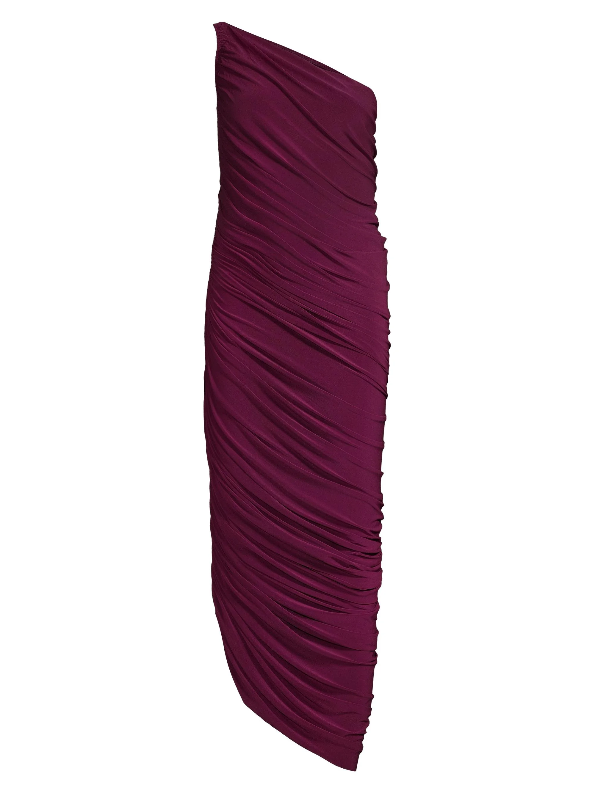 Women's Diana Ruched One-Shoulder Gown - Plum - 1