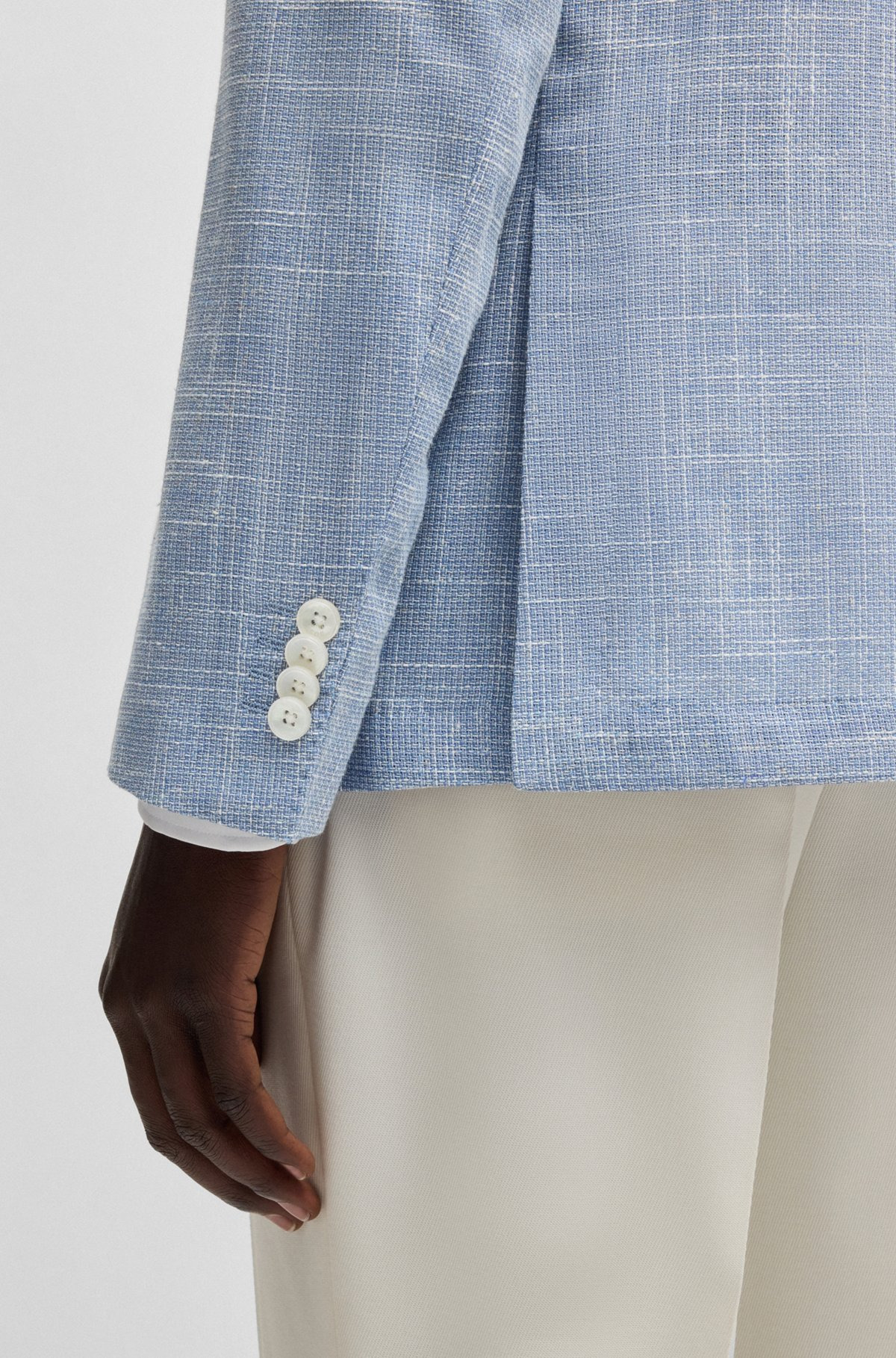 SLIM-FIT BLAZER IN MICRO-PATTERNED FABRIC - 6