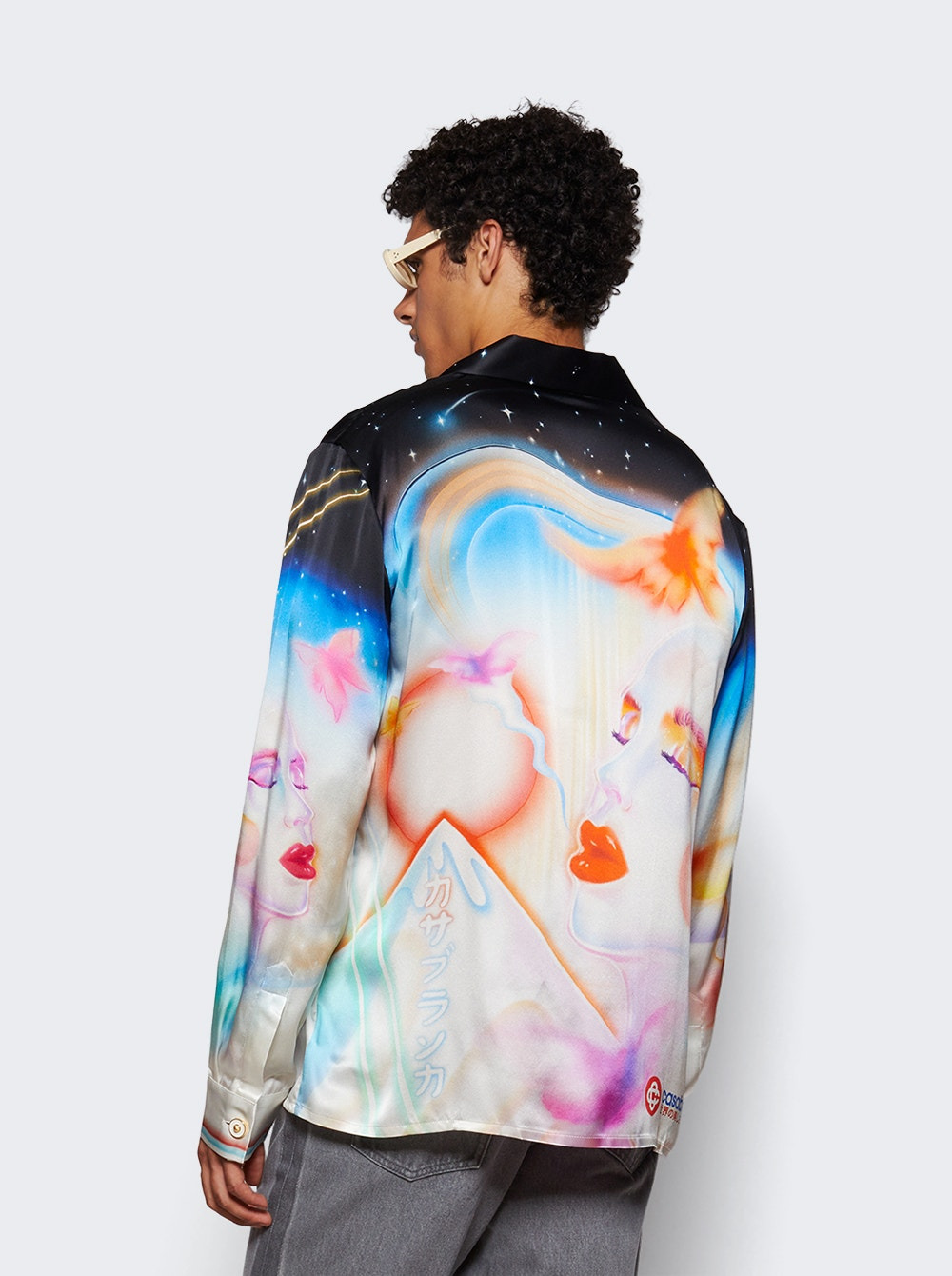 Cuban Collar Long Sleeve Shirt Galactic Connection - 4