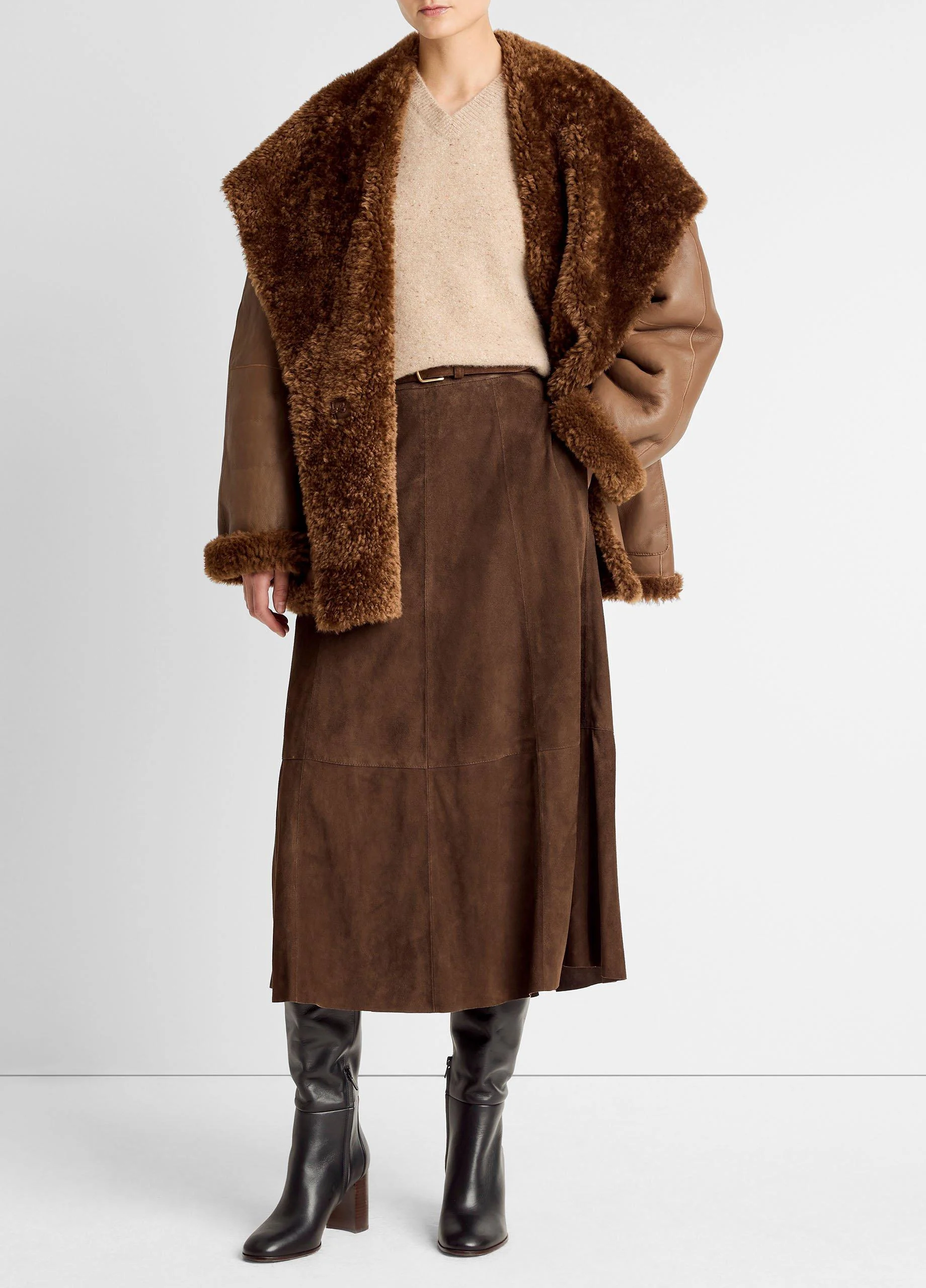 Shearling Hooded Jacket - 1