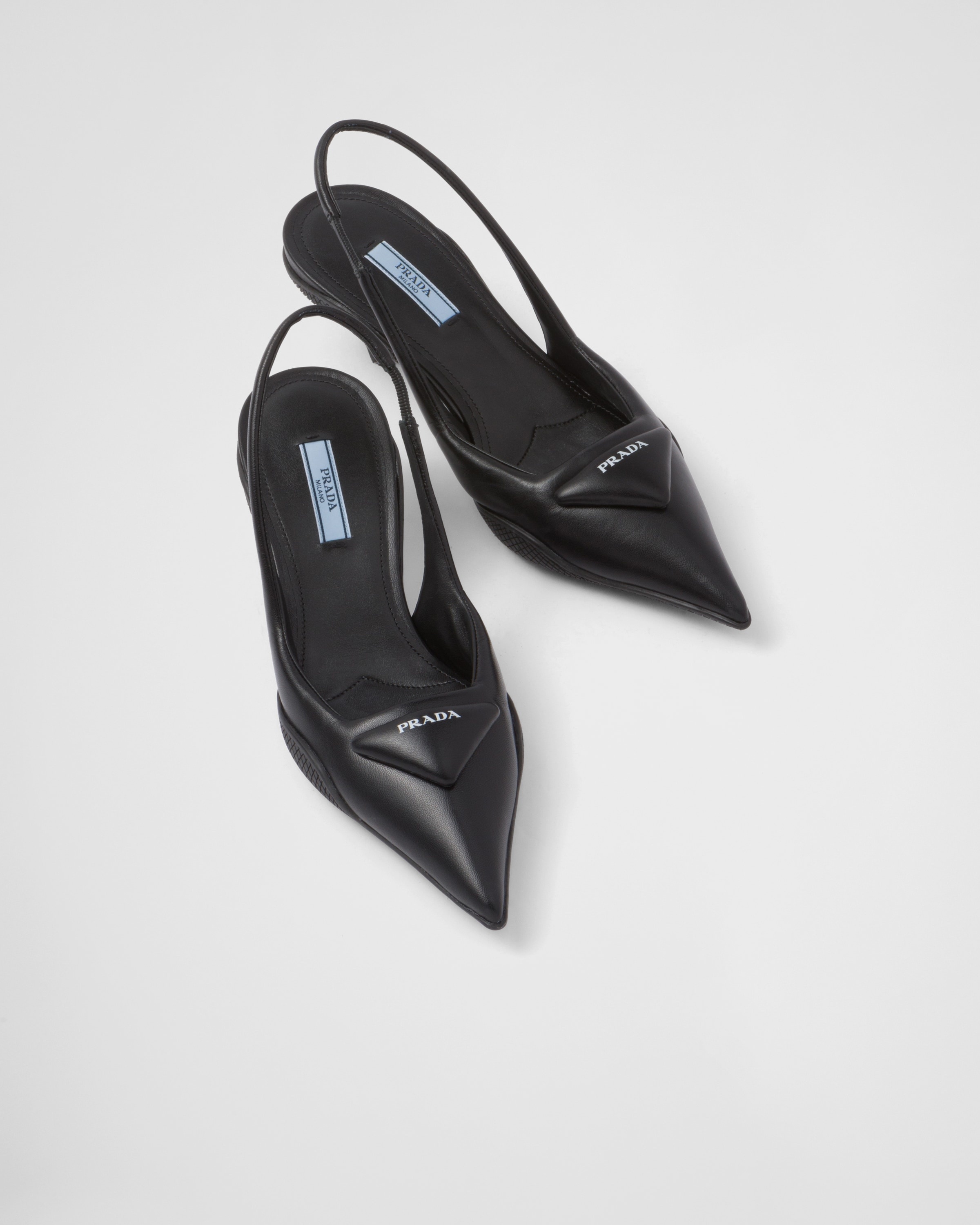 Soft padded leather slingback pumps - 4
