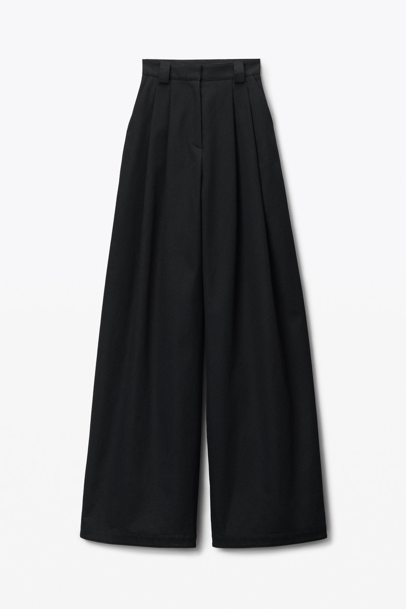 high-waist wide-leg pant in wool twill 1