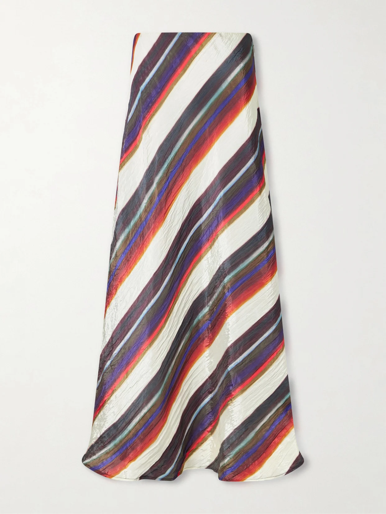Morris Striped Crinkle-satin Maxi Skirt - 1