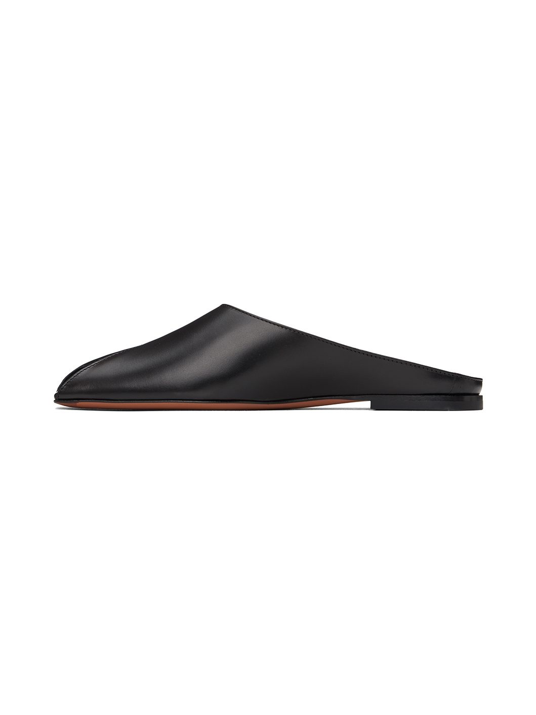 Black Spike Flat Open Mules - 3
