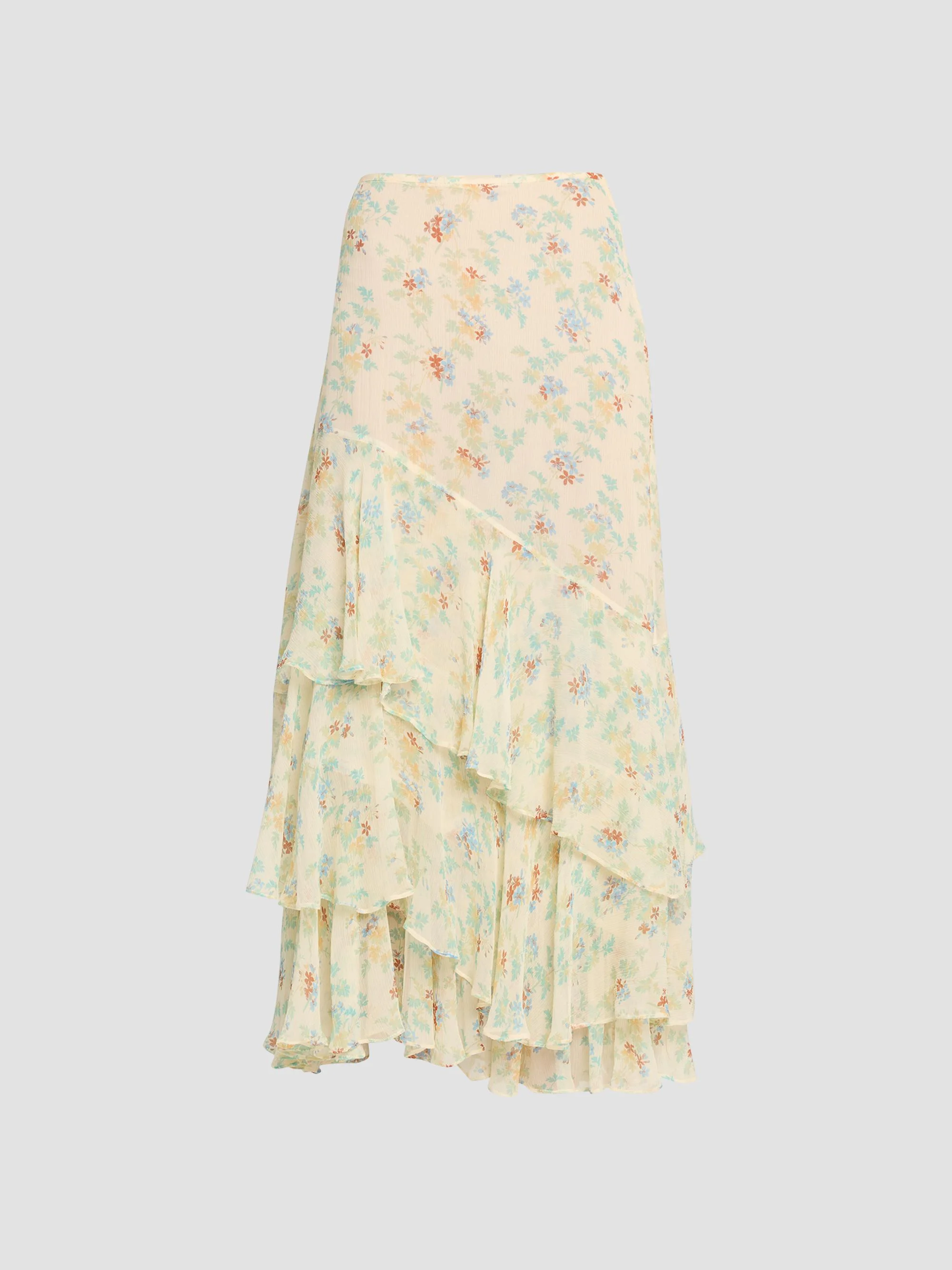 Women's Delfina Floral Silk Blouse - Moon Petal - 1