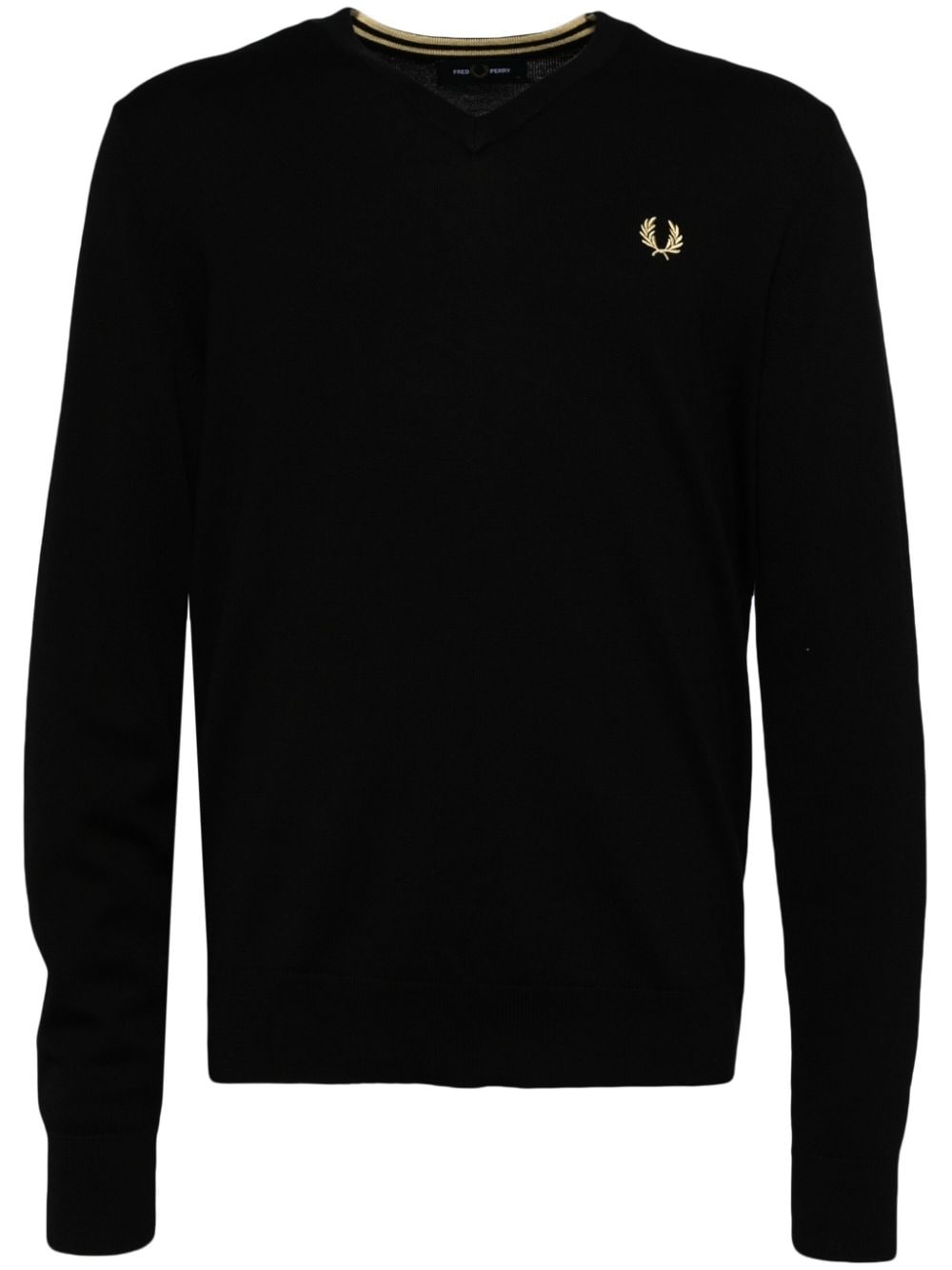 logo-embroidered V-neck jumper - 1