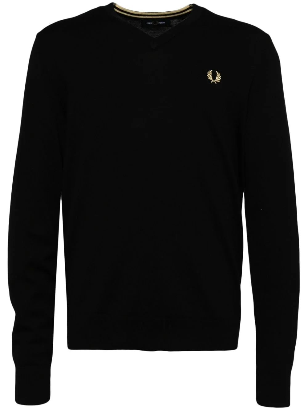 logo-embroidered V-neck jumper - 1