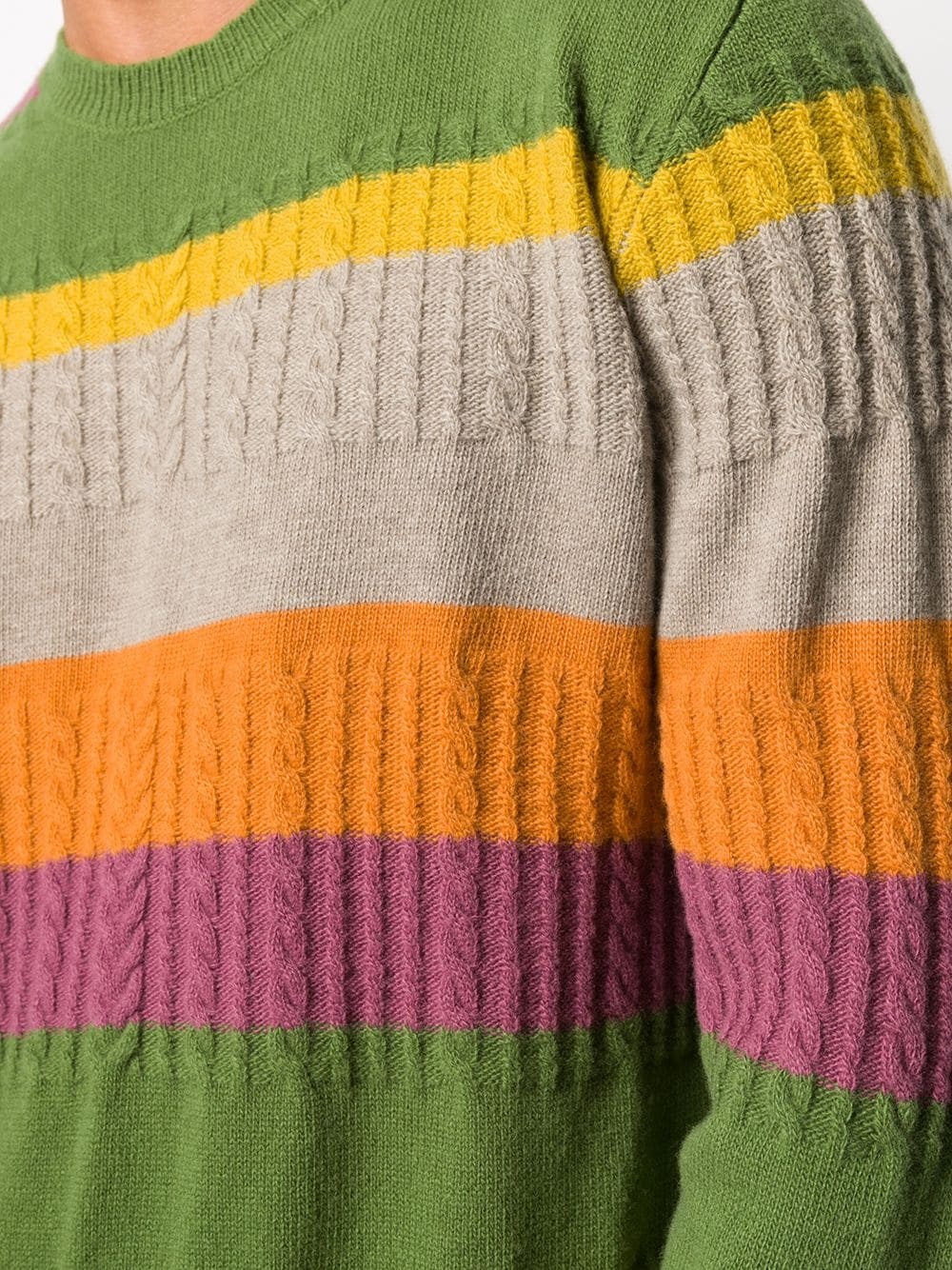 striped cable knit jumper  - 5