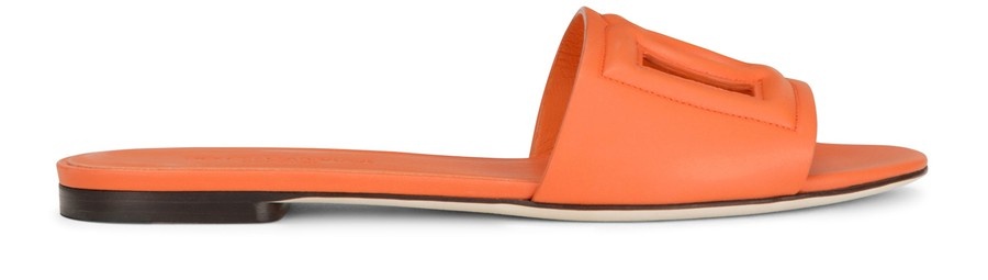 Calfskin sliders with logo - 1