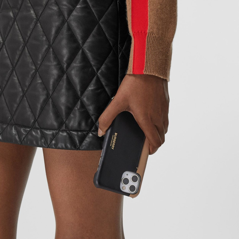 Two-tone Leather iPhone 11 Pro Case Lanyard 3