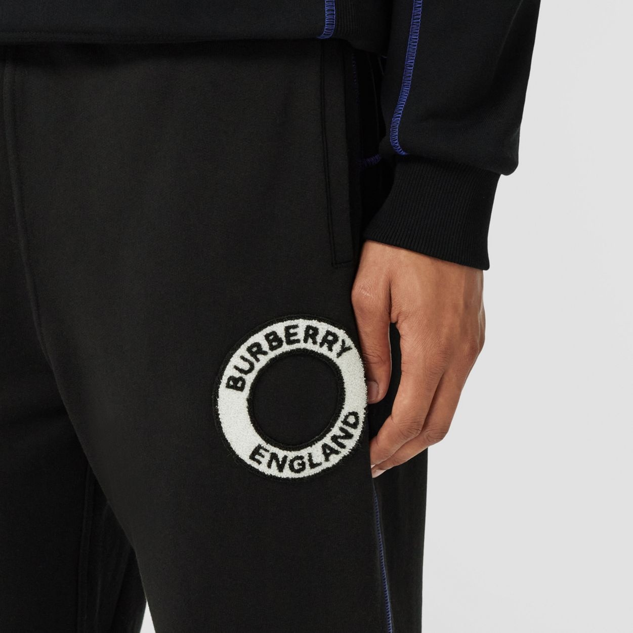 Logo Graphic Appliqué Cotton Jogging Pants - 3
