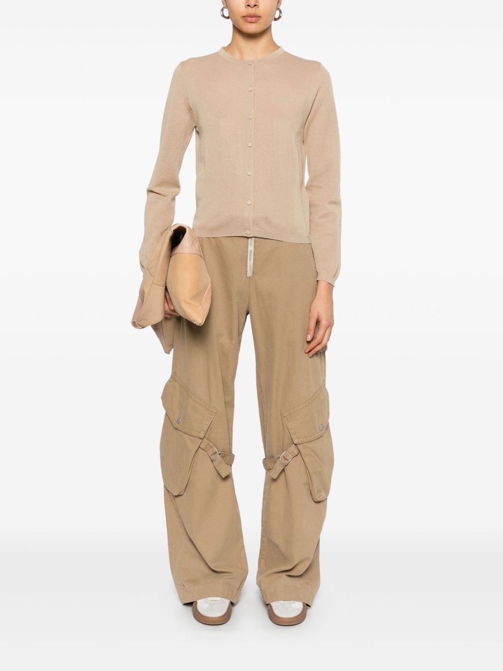 logo-embroidered cardigan - 2