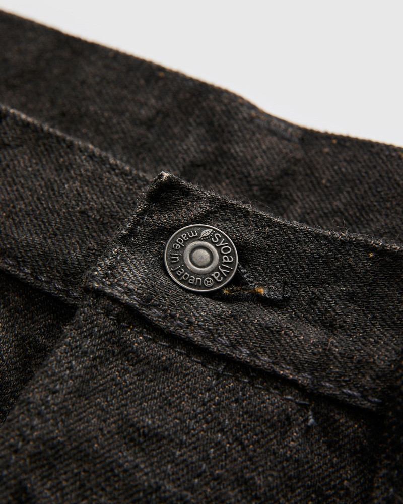 "Teacore Black x Brown" 14oz Rinsed Black Selvedge Denim - Slim Tapered Fit 6