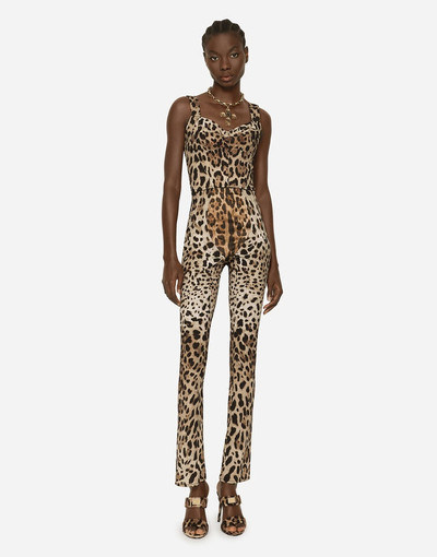 Dolce & Gabbana Leopard-print marquisette corset outlook