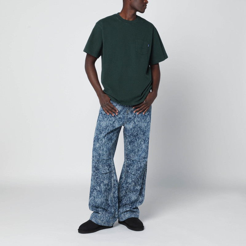AWAKE NY Green crewneck T-shirt with logo outlook