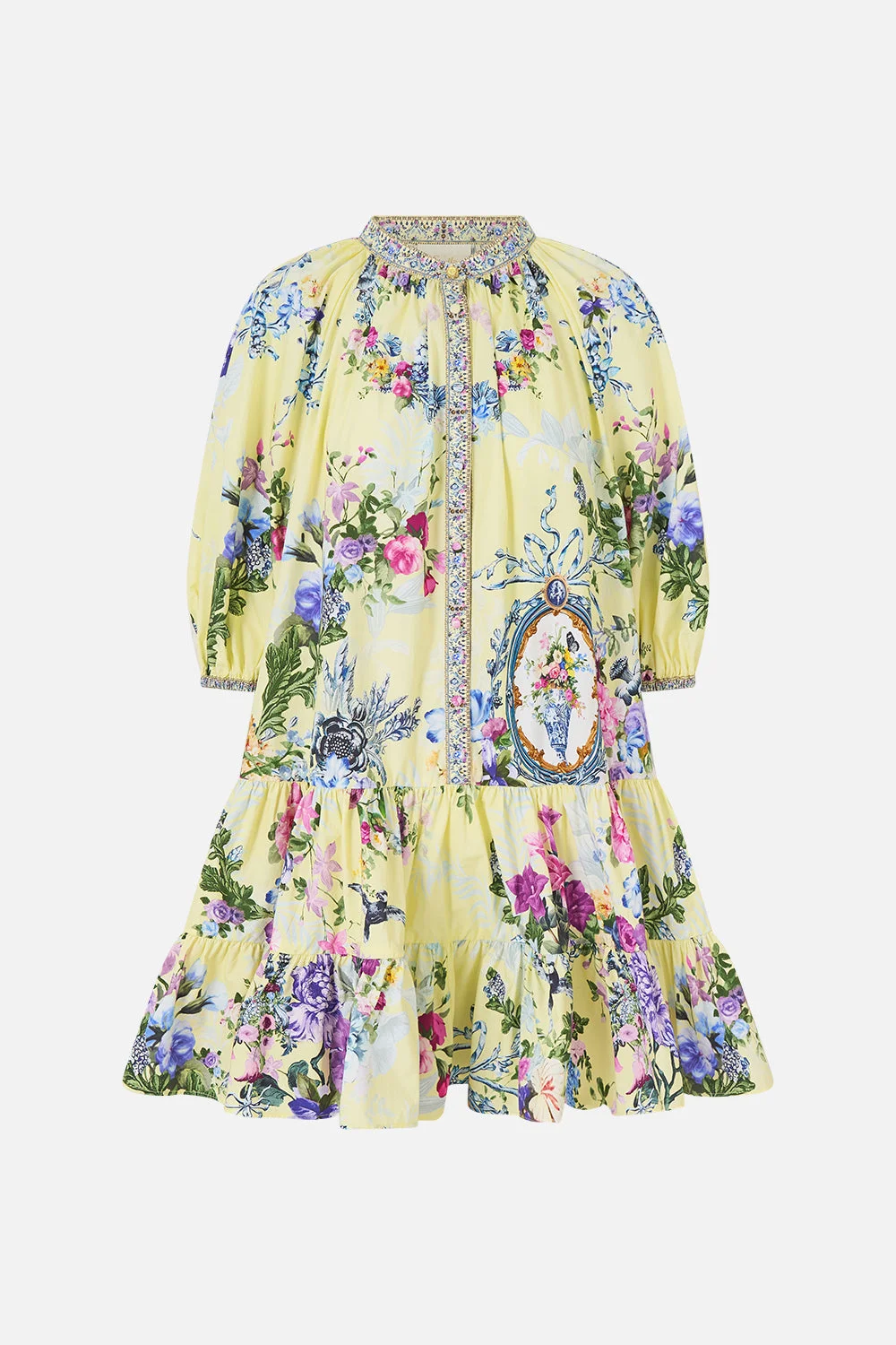 PUFF SLEEVE SHIRT DRESS CHINOISERIE CHILD - 1