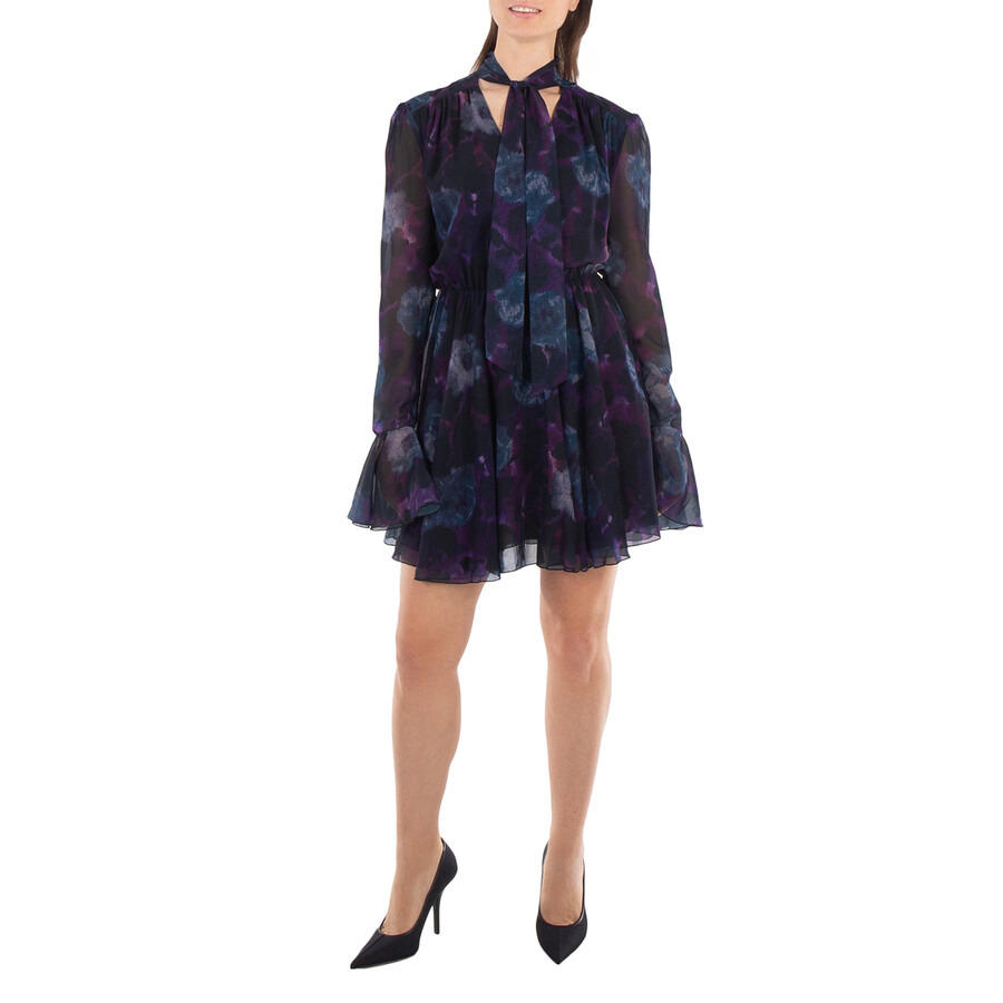 Rotate Ladies Parachute Purple Chiffon Flowy Mini Dress - 4