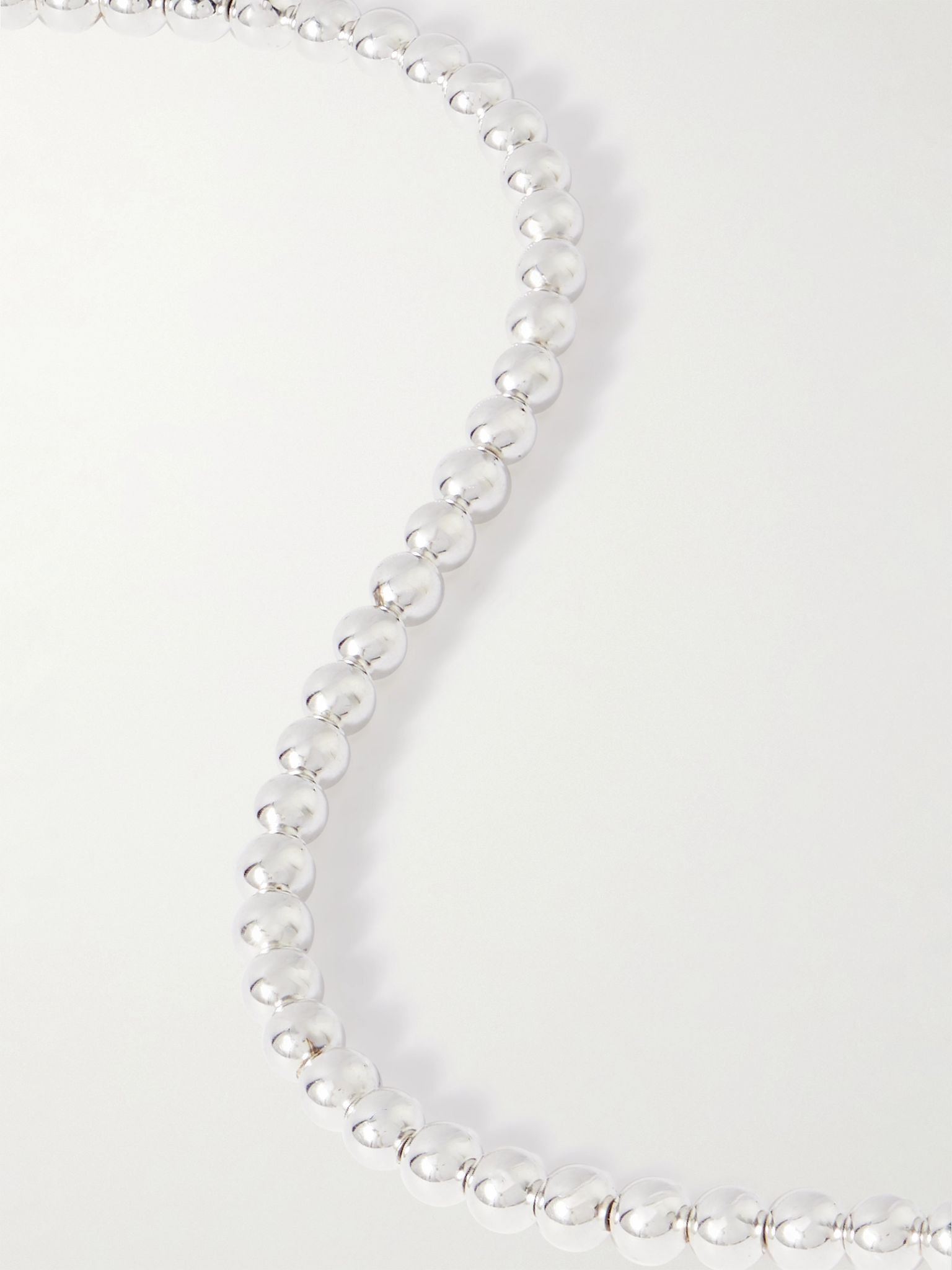 53g Sterling Silver Beaded Necklace Silver - 4