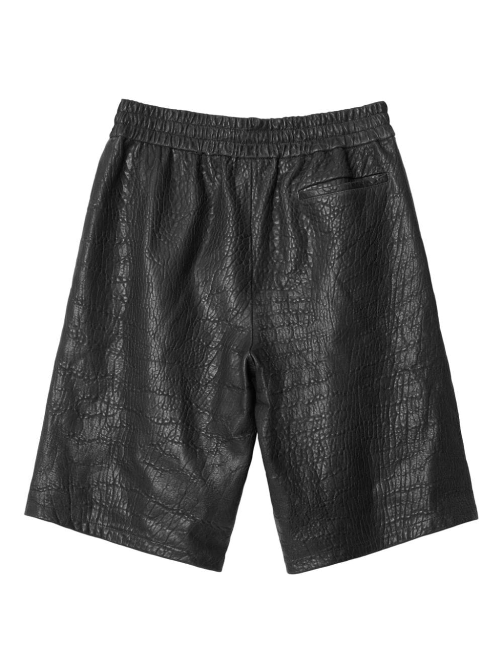 grained-effect leather shorts - 6