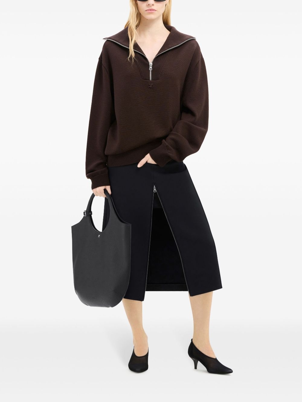 logo-embroidered wool sweater - 3