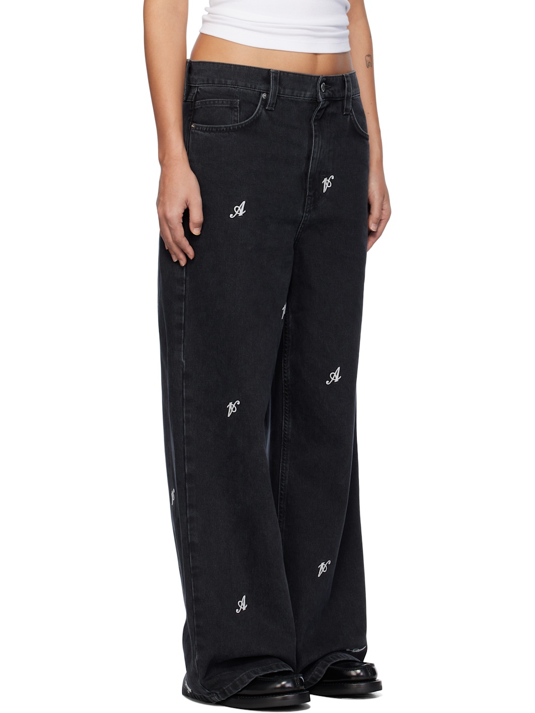 Black Clara Wide-Leg Jeans - 2