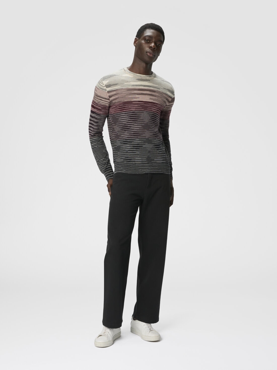 Crew Neck Sweater in Pure Flame Wool - 2