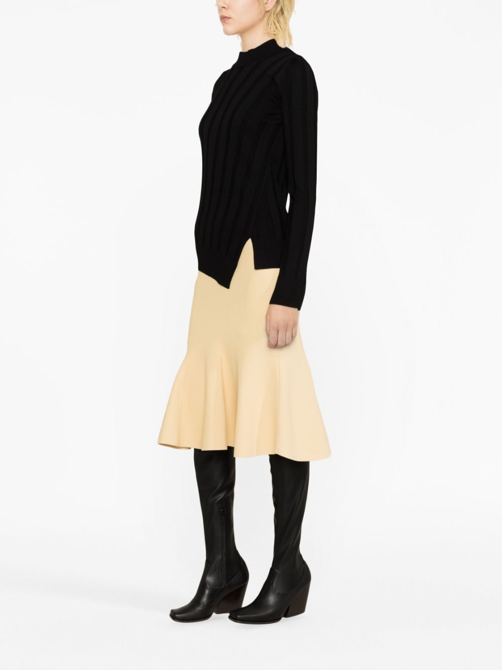 asymmetric-hem knit jumper - 2