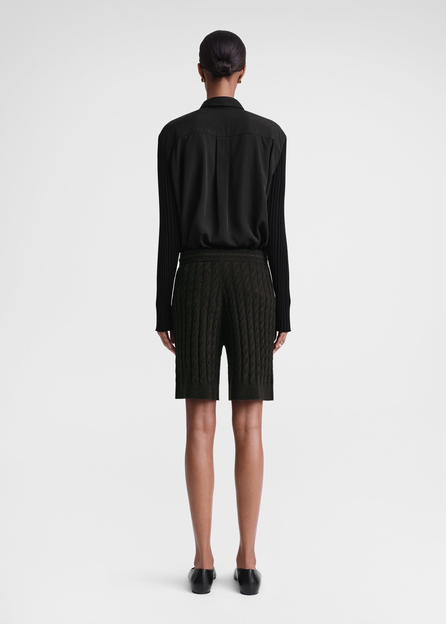 Cable knit shorts espresso - 4