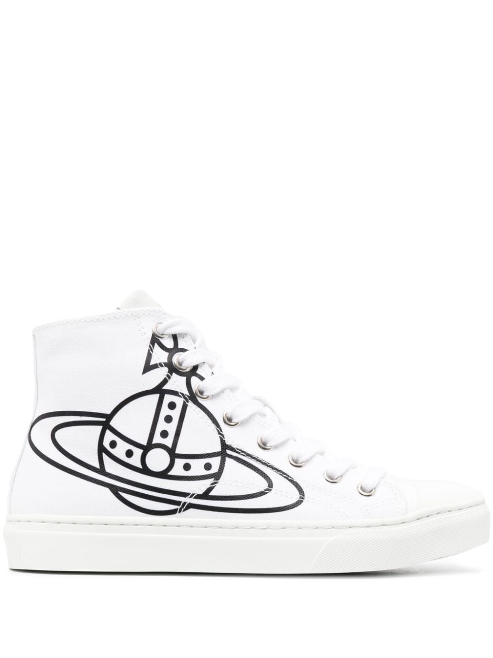 Orb-print canvas high-top sneakers - 1