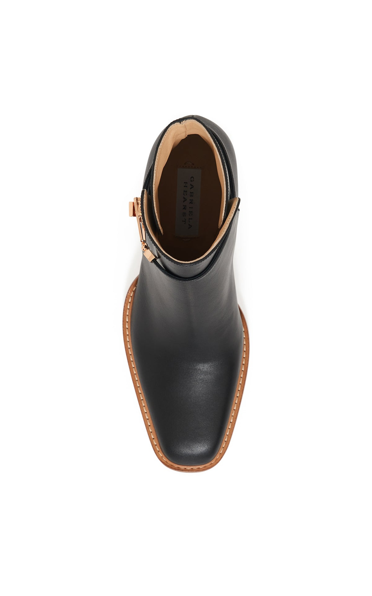 Nina Clasp Ankle Boot in Black Leather - 4